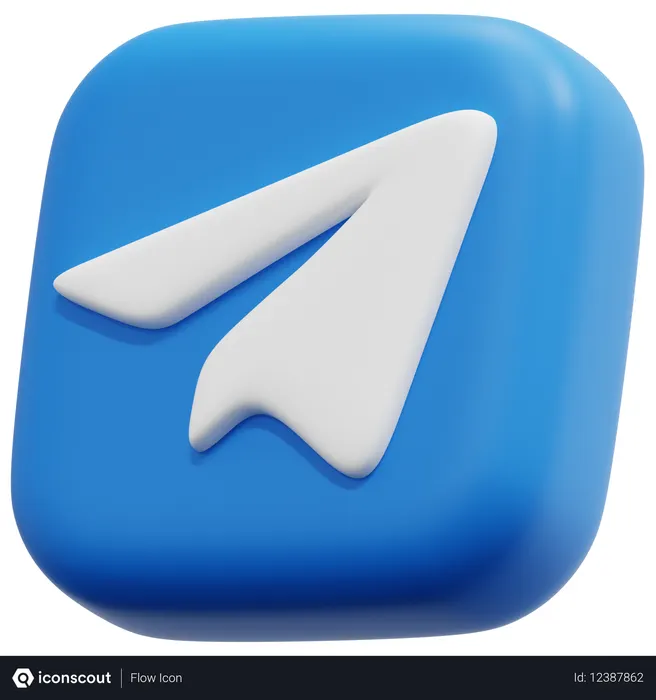Free Telegram Logo 3D Icon