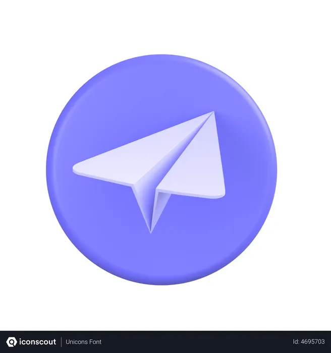 Free Telegram-2 Logo 3D Icon