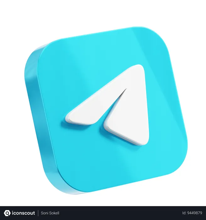 Free Telegram Logo 3D Icon