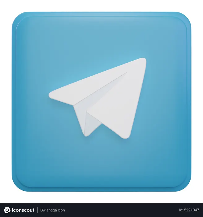 Free Telegram Logo 3D Icon