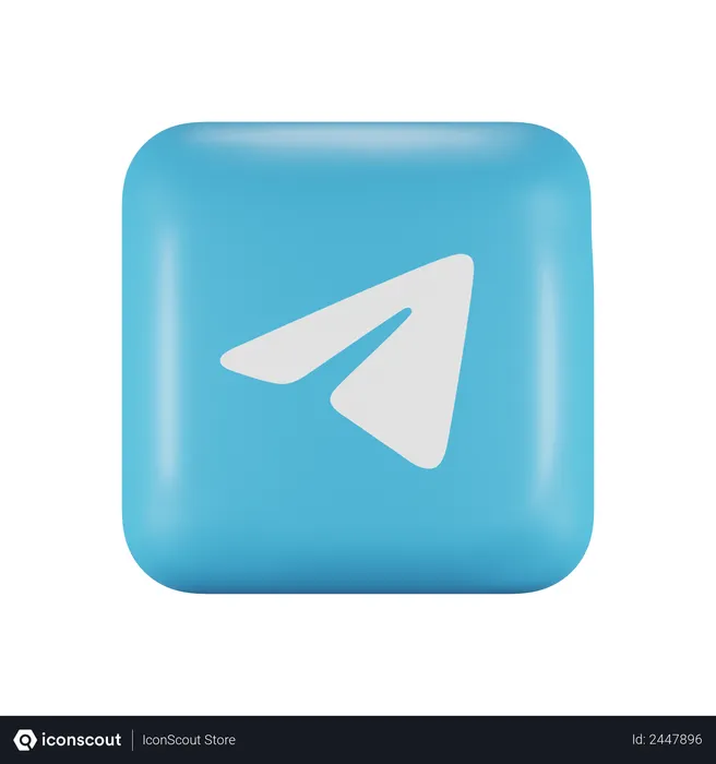 Free Telegram Logo 3D Logo