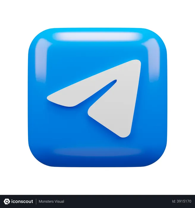 Free Telegram Logo 3D Logo