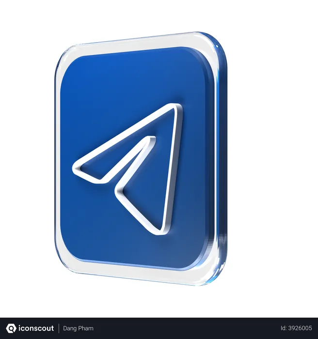 Free Telegram Logo 3D Logo