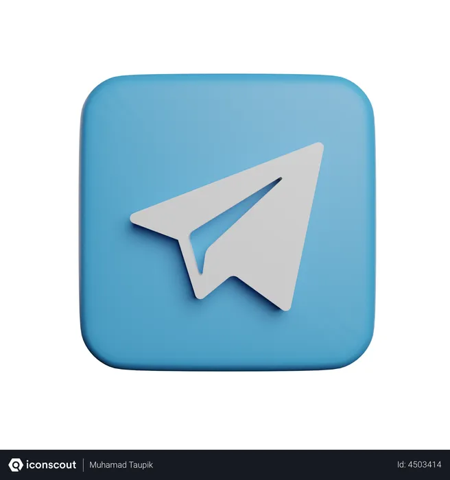 Free Telegram Logo 3D Logo