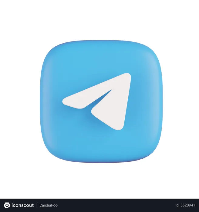Free Telegram Logo 3D Icon