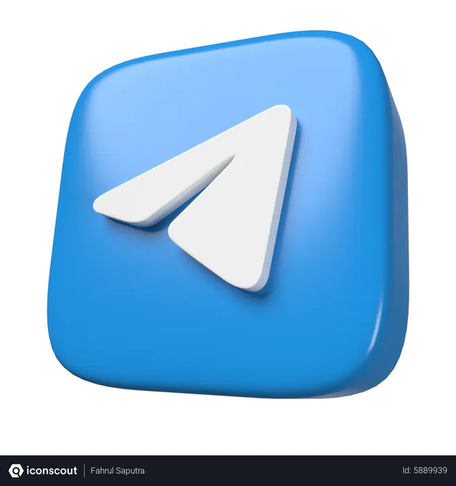 Free Telegram Logo 3D Icon