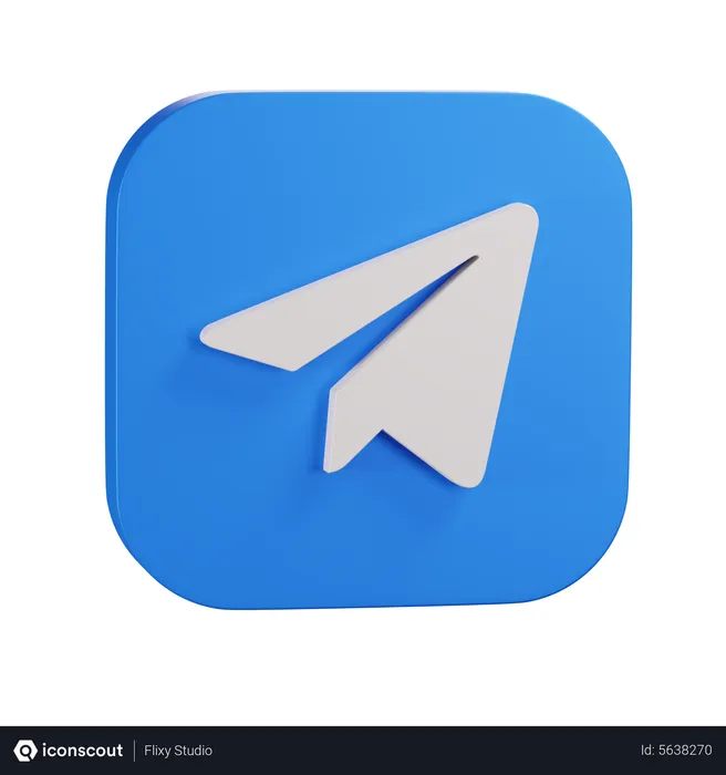 Free Telegram logo Logo 3D Icon