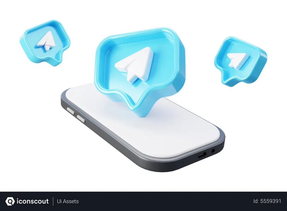 Free Telegram marketing Logo 3D Icon