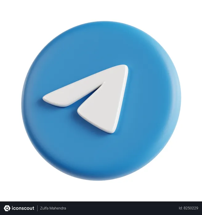 Free Télégramme Logo 3D Icon