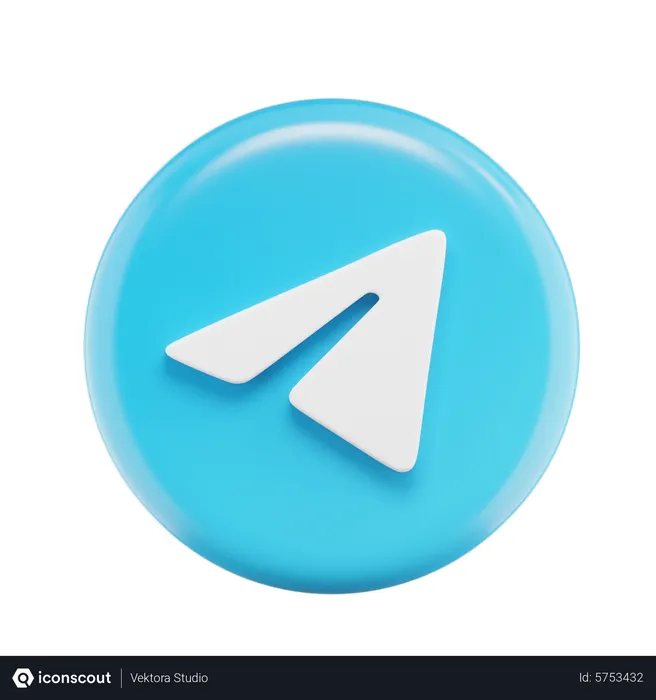 Free Télégramme Logo 3D Icon