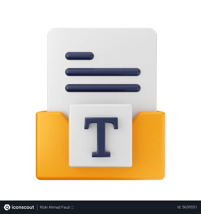 Free Text Folder  3D Icon