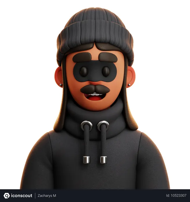Free THIEF WITH BLACK HOODIE  3D Icon