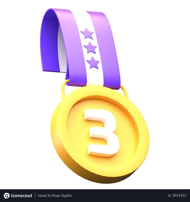 Free Third Place Medal  3D Illustration
