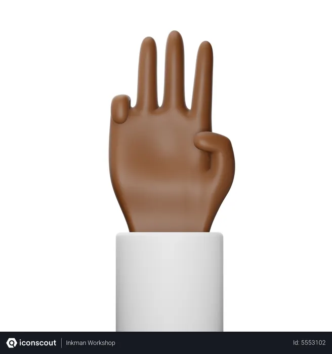 Free Three Finger  3D Icon