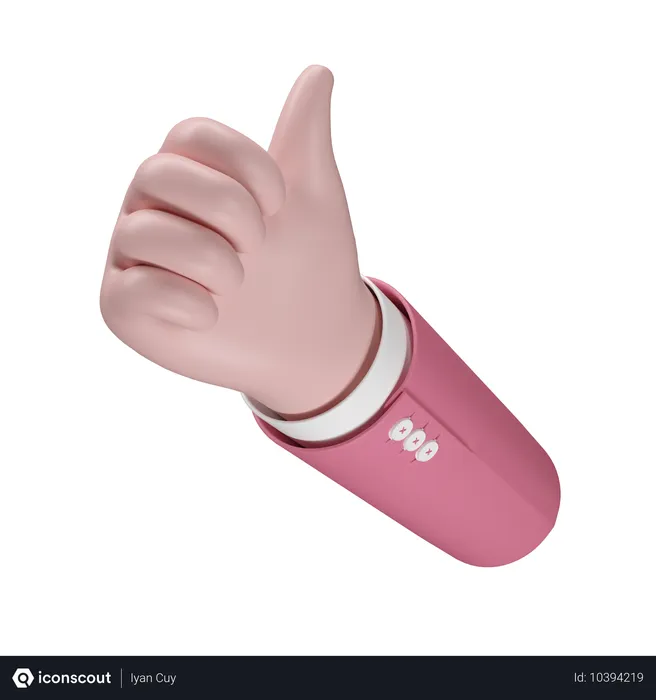 Free Thumb Up Hand Gesture Emoji 3D Icon