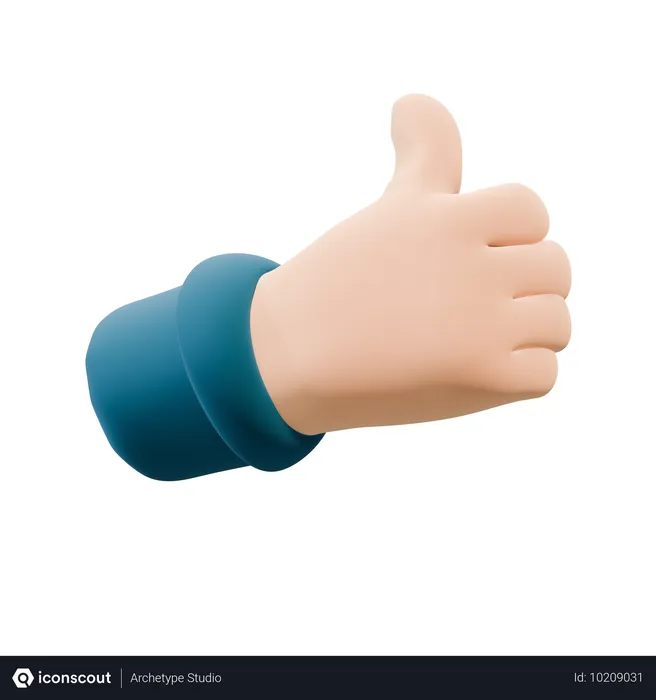 Free Thumbs Up Hand Gesture  3D Icon