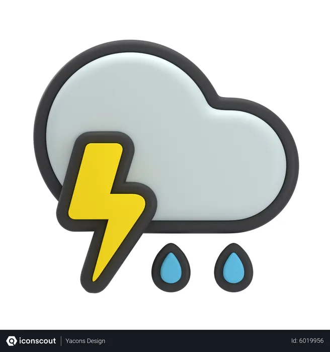 Free Thunder Rain  3D Icon
