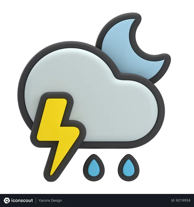Free Thunder Storm Night  3D Icon