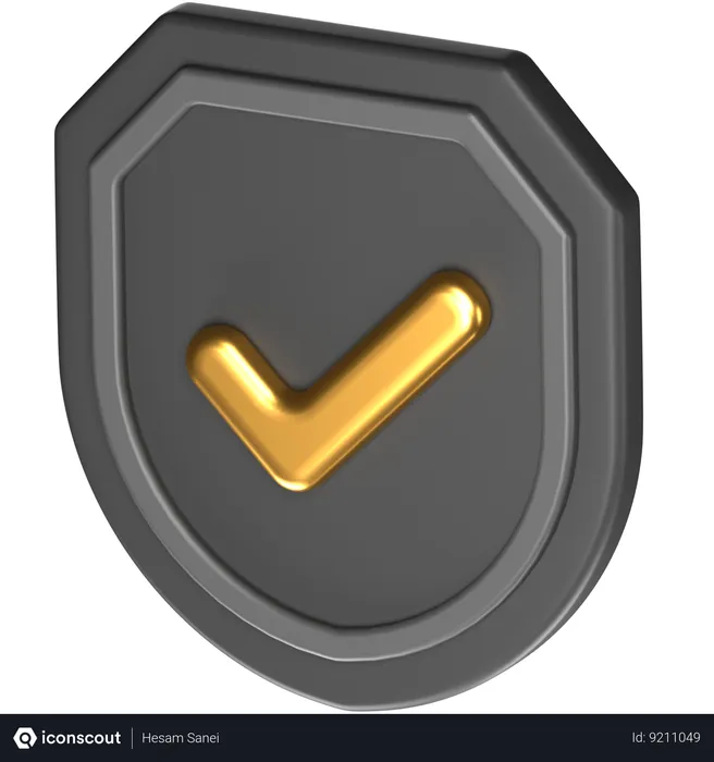 Free Tick Shield  3D Icon