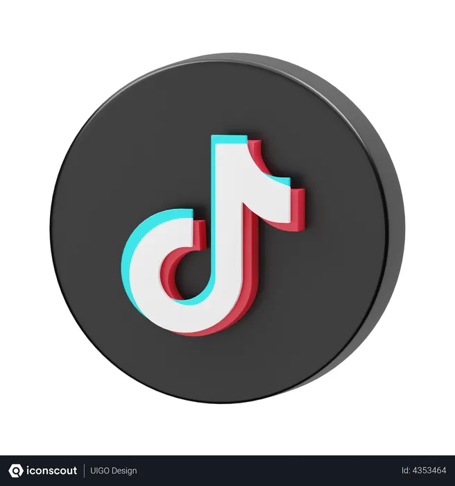 TikTok social media app icon. Square shape vector illustration