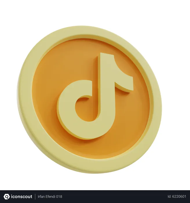 Free Tiktok Coin Logo 3D Icon