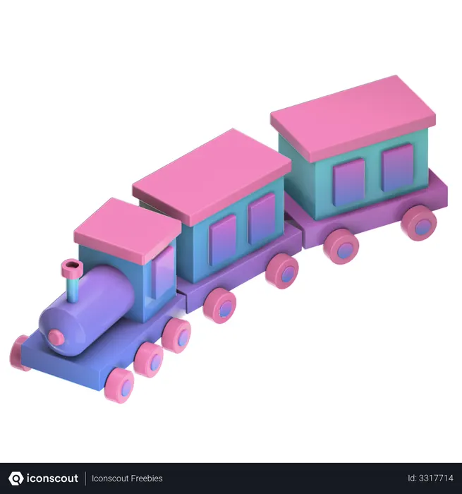 Free Train  3D Illustration