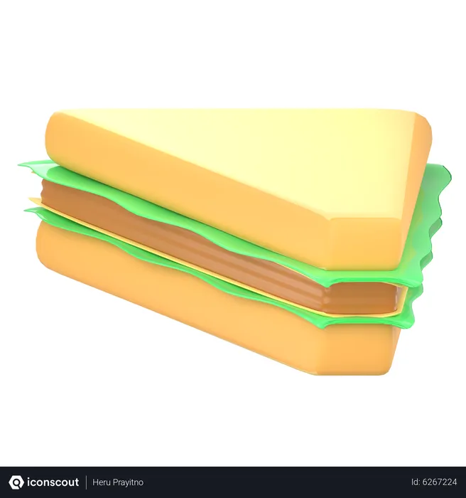 Free Triangle Sandwich  3D Icon