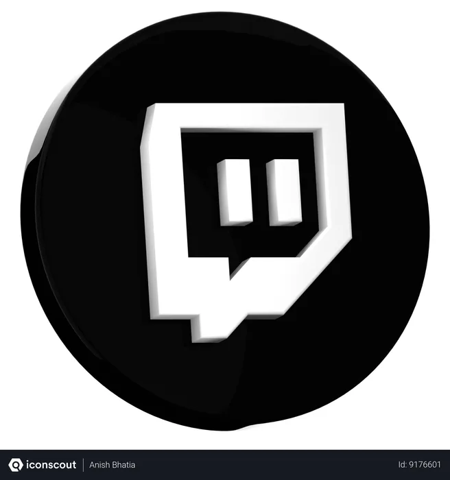 Free Twitch Logo 3D Icon download in PNG, OBJ or Blend format