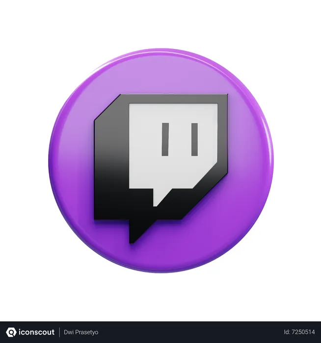 Free Twitch Logo 3D Icon