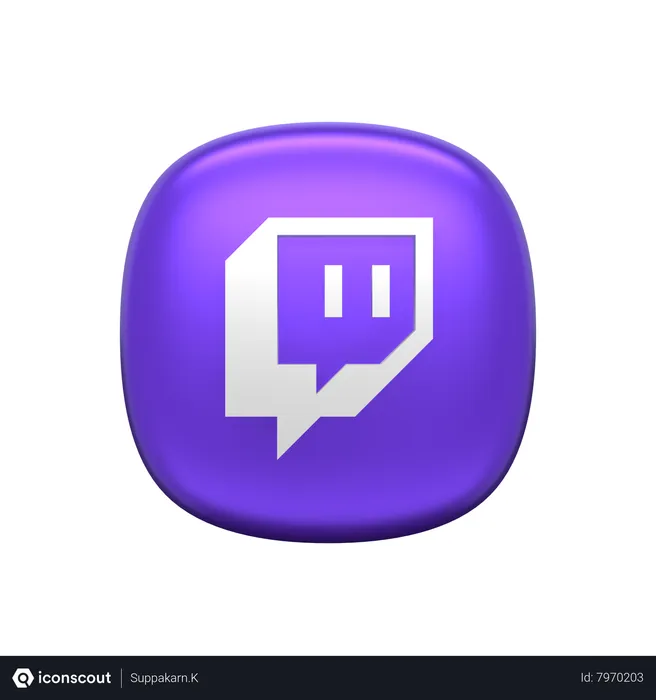 Free Twitch Logo 3D Icon