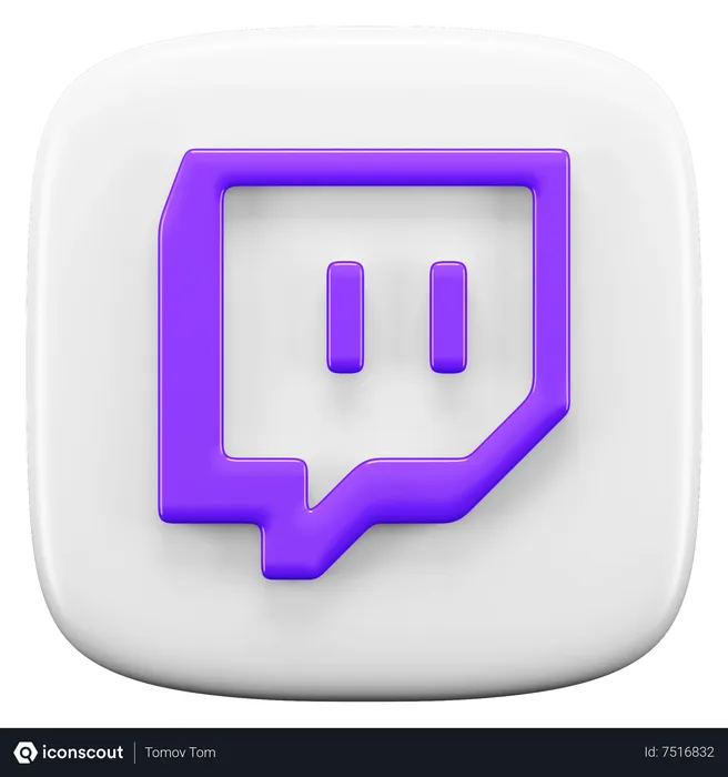 Free Twitch Logo 3D Icon