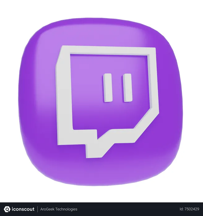 Free Twitch Logo 3D Icon