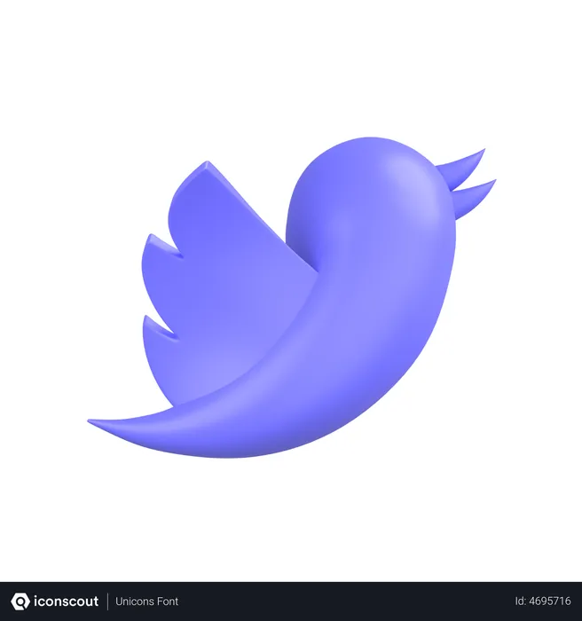 Free Twitter-1 Logo 3D Icon