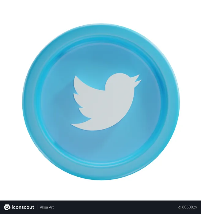 Free Twitter Logo 3D Icon