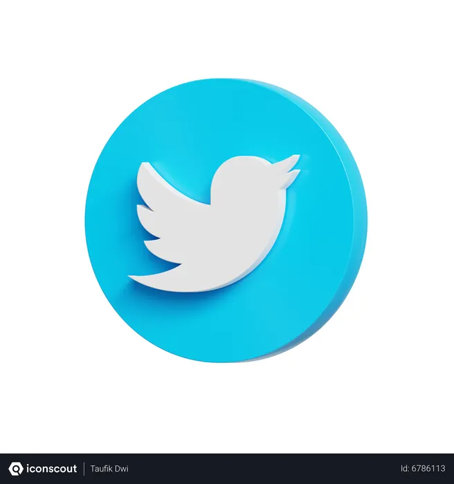 Free Twitter Logo 3D Icon