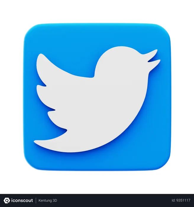 Free Twitter Logo 3D Icon