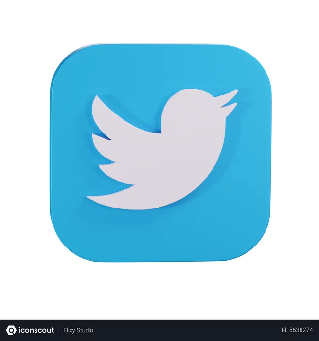 Free Twitter Logo 3D Icon