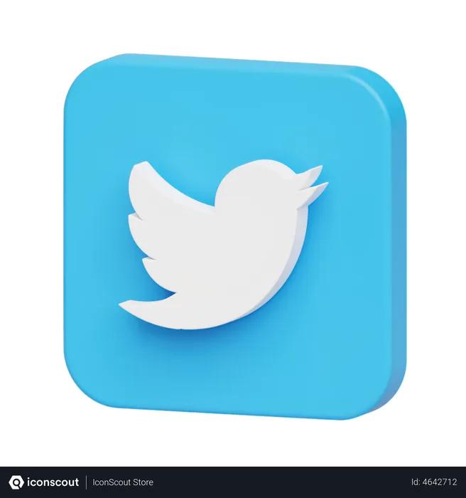 Free Twitter Logo 3D Logo