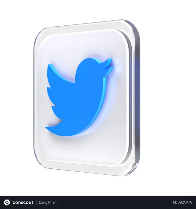 Free Twitter Logo 3D Logo