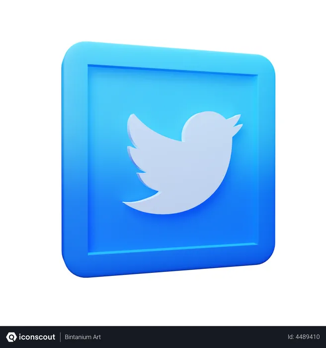 Free Twitter Logo 3D Logo