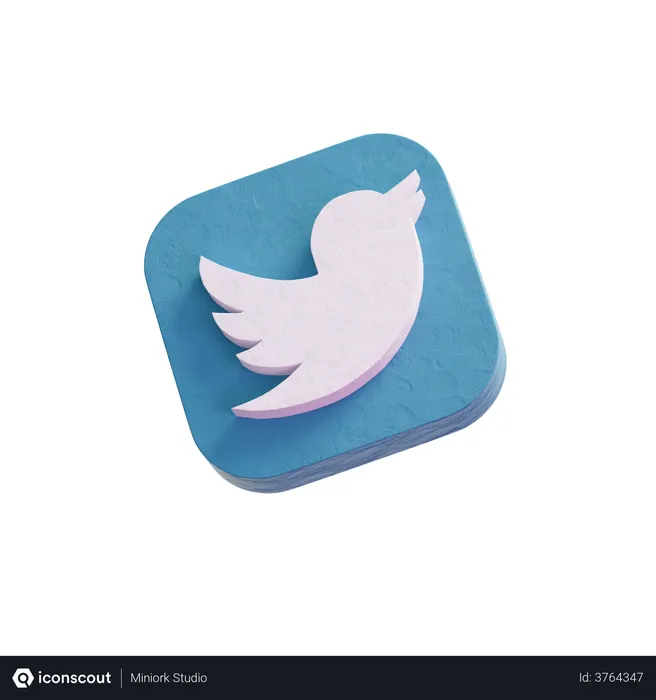 Free Twitter Logo 3D Icon