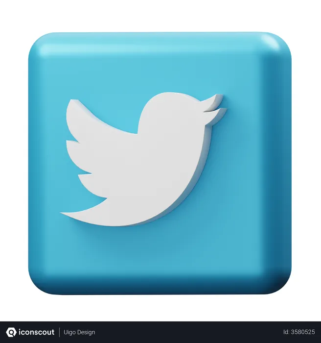 Free Twitter Logo 3D Logo download in PNG, OBJ or Blend format