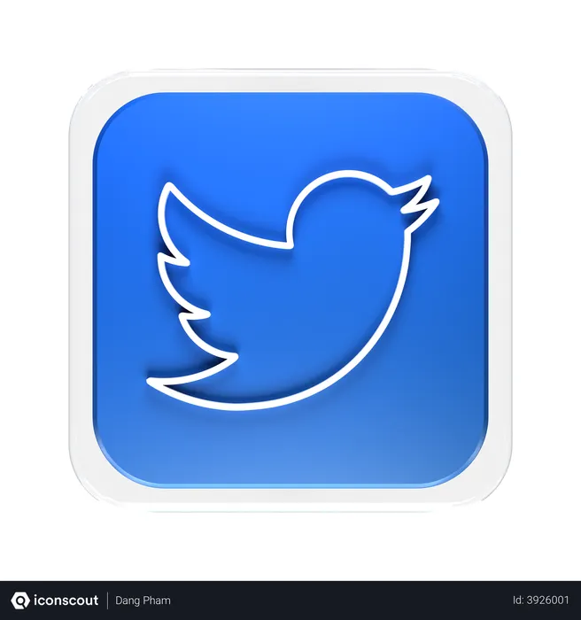 Free Twitter Logo 3D Logo