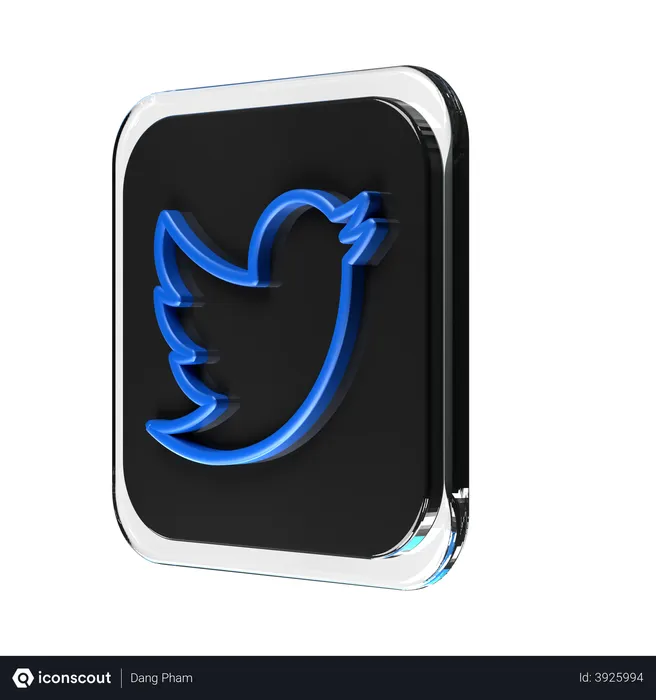 Free Twitter Logo 3D Logo