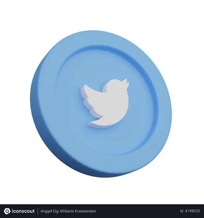 Free Twitter Logo 3D Logo