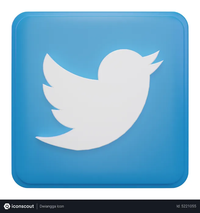 Free Twitter Logo 3D Icon