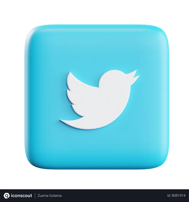 Free Twitter Logo 3D Icon