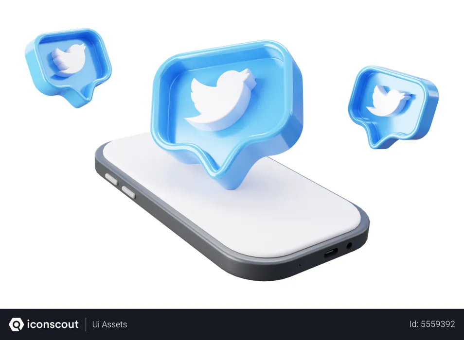 Free Twitter marketing Logo 3D Icon