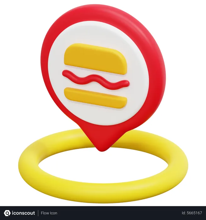 Free Ubicación de comida rápida  3D Icon