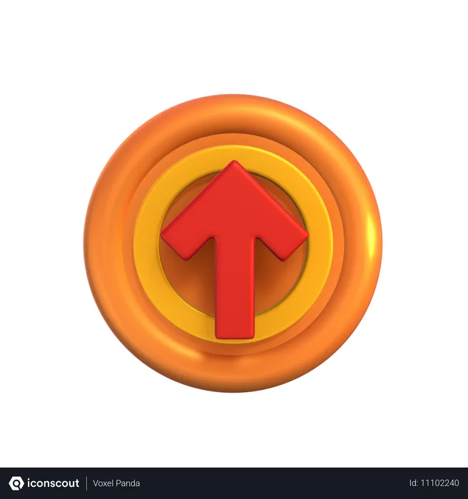 Free Up Arrow Button  3D Icon